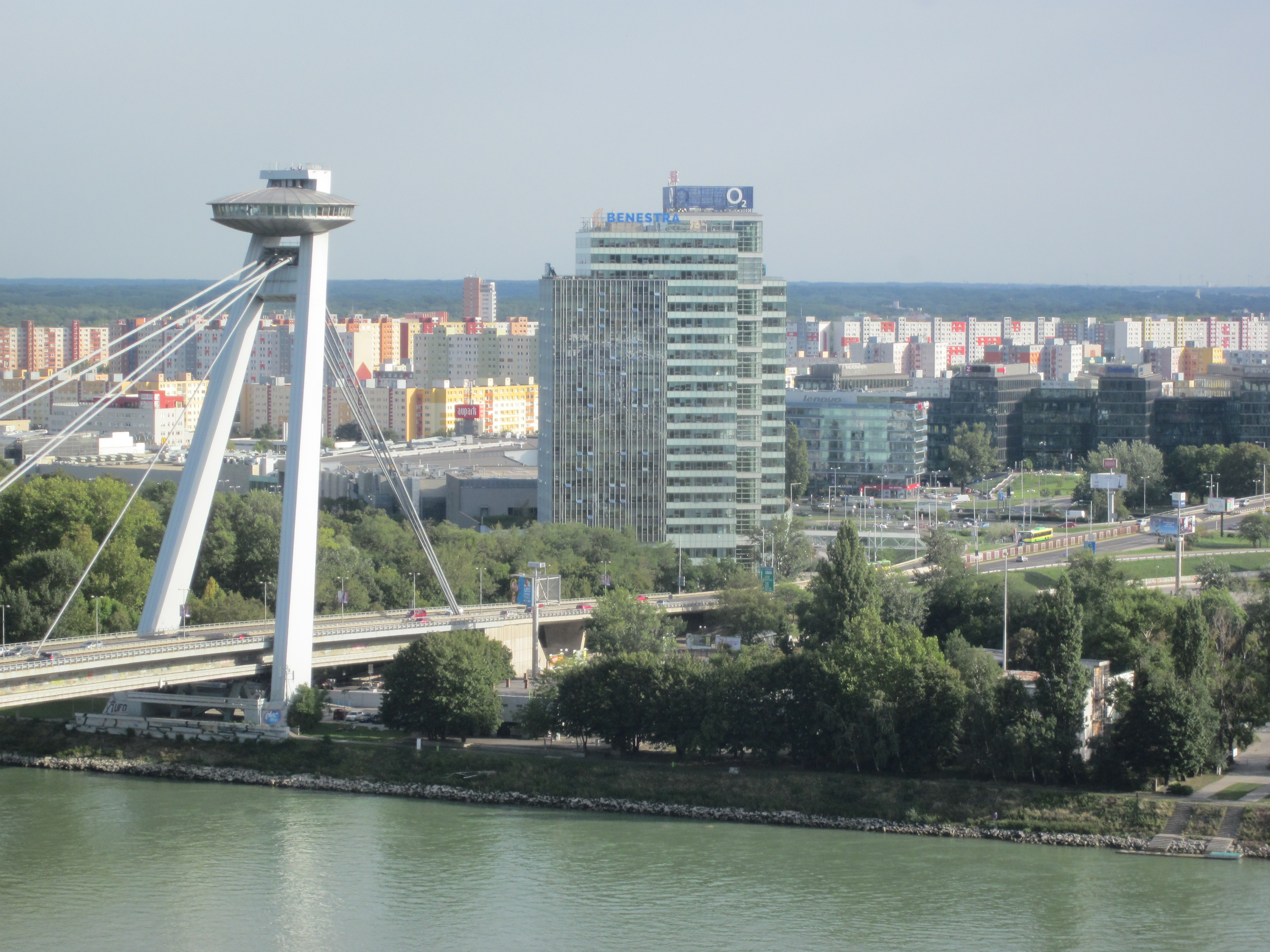 Bridge over the Danube to Soviet built flats