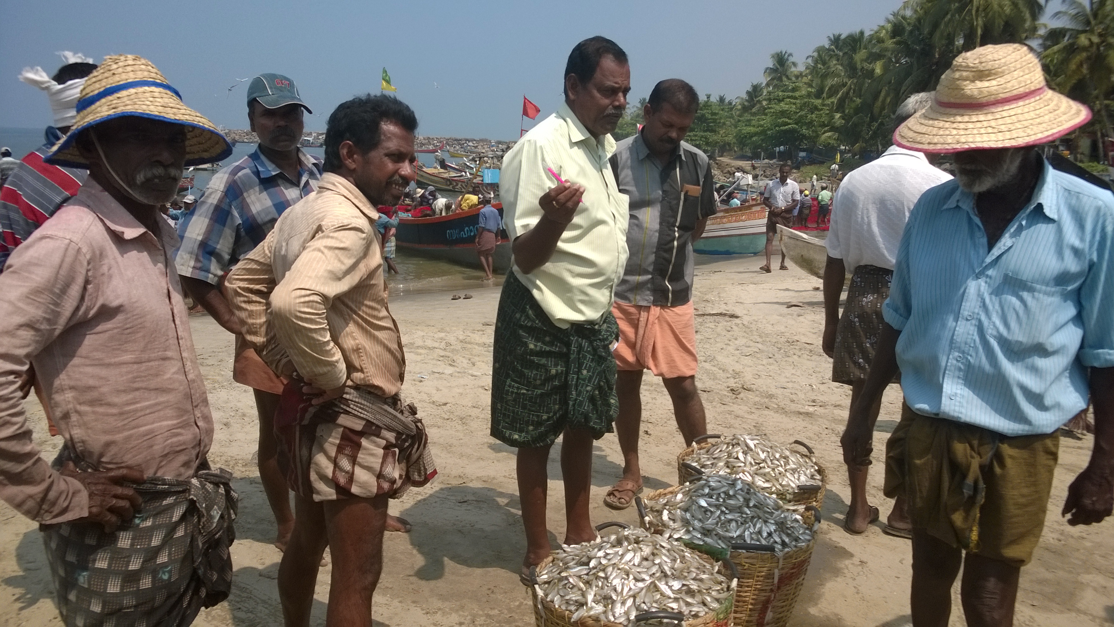Fishermen with their small catch