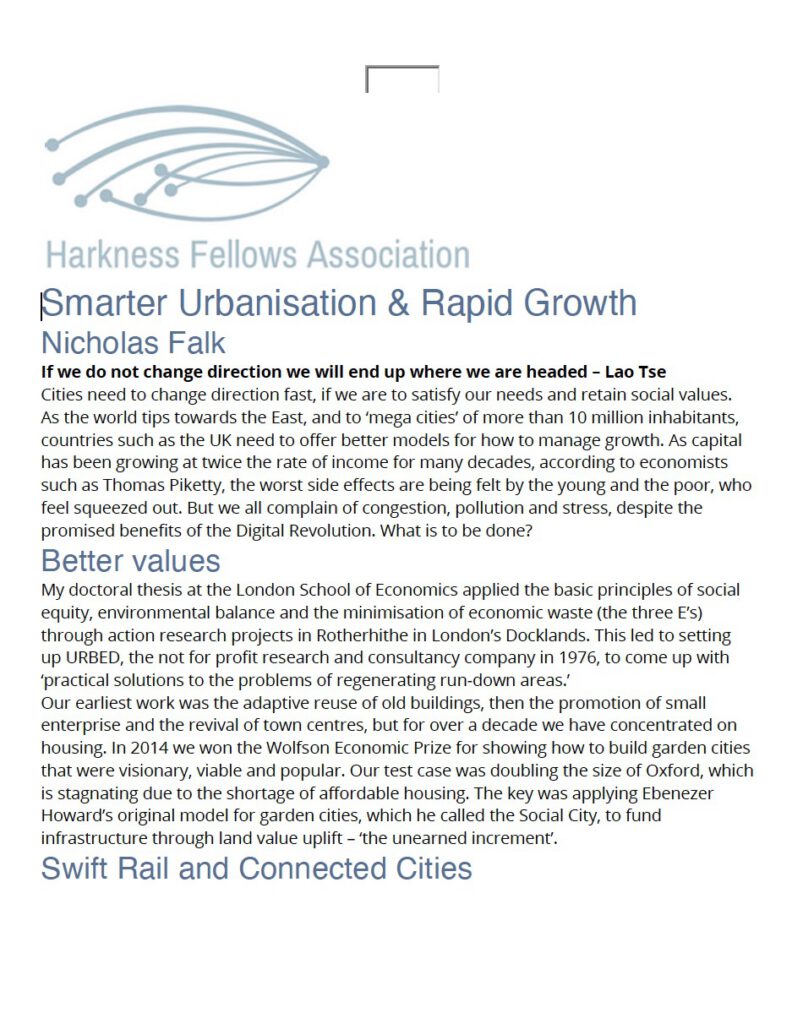 Smarter Urbanisation and Rapid Growth HFA