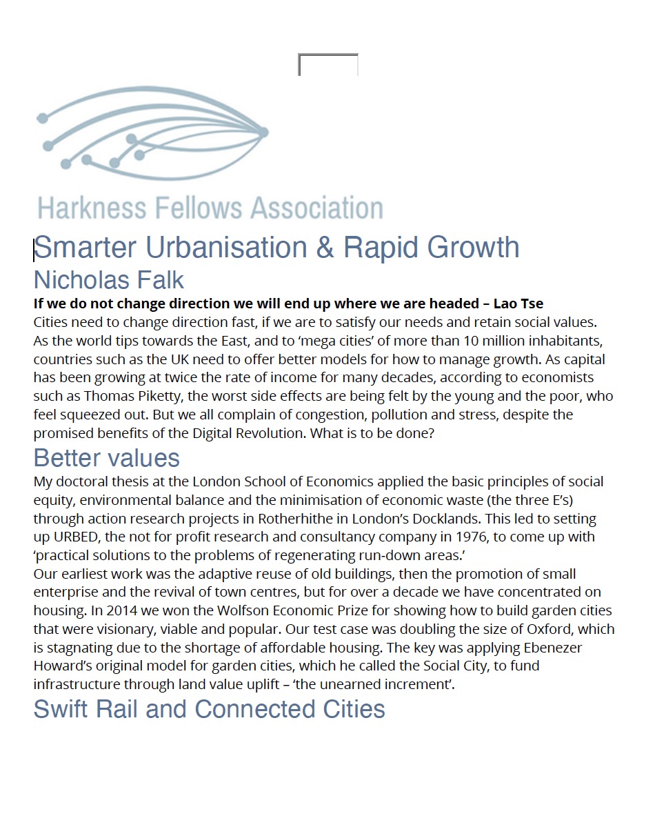 Smarter Urbanisation and Rapid Growth HFA