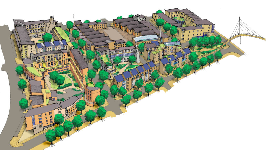 a hypothetical scheme for an autonomous neighbourhood around the Homes for Change Building