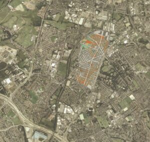 Aerial werneth with masterplan